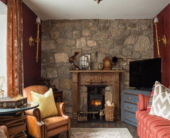 Living room of the Harry Potter themed flat in Edinburgh